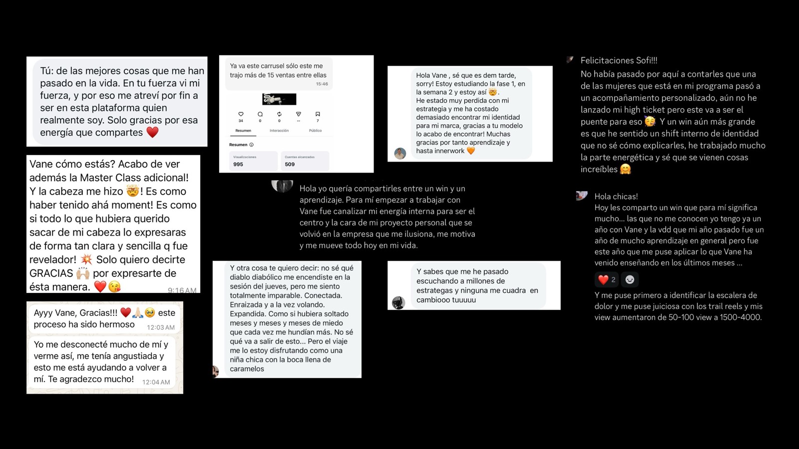 Testimonios reales — mujeres haciendo el shift de identidad